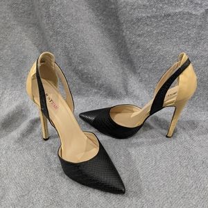 Just Fab Black and Tan Very High Heels